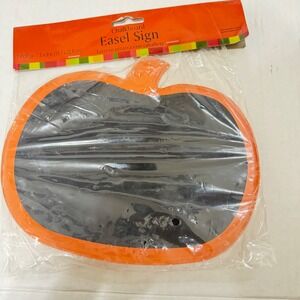 Amscan Pumpkin Chalkboard Easel Sign Orange Halloween Fall Decor 7.6x9in‎ NEW
